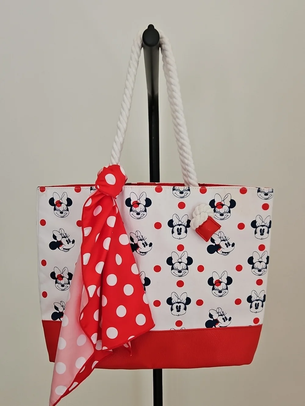 Disney Red and White Polka Dot Minnie Mouse Tote Bage